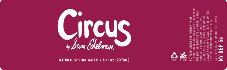 Custom Water Bottle Label for Circus by Sam Edelman, 16.9 oz bottle