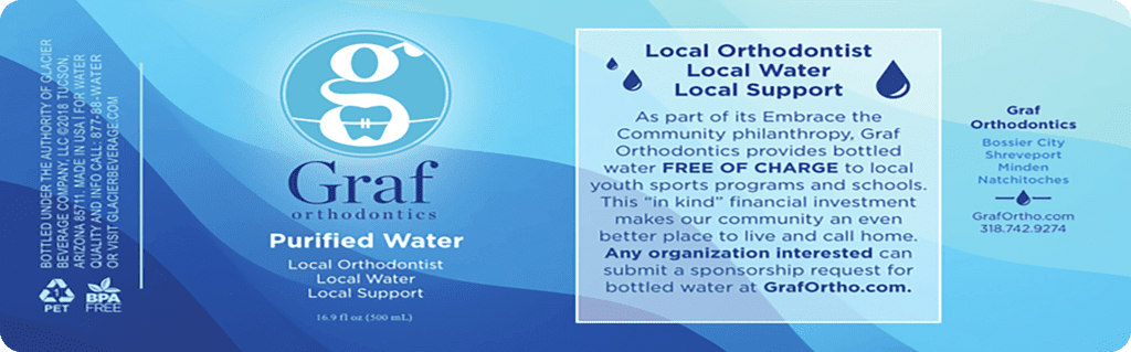 Custom Water Bottle Label for Graf Ortho by Glacier Beverage