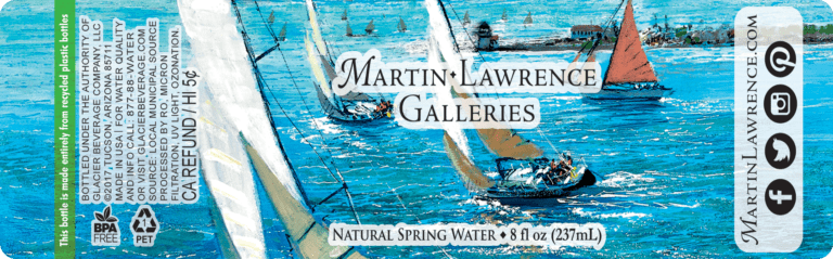 Custom Water Bottle Label for Martin Lawrence Galleries, 8 oz bottle_one of five in series
