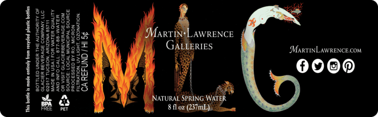Custom Water Bottle Label for Martin Lawrence Galleries, 8 oz bottle_two of five in series