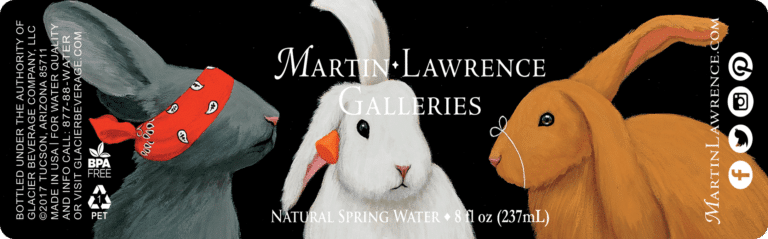 Custom Water Bottle Label for Martin Lawrence Galleries, 8 oz bottle_four of five in series