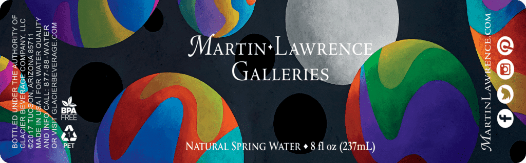 Custom Water Bottle Label for Martin Lawrence Galleries, 8 oz bottle_five of five in series