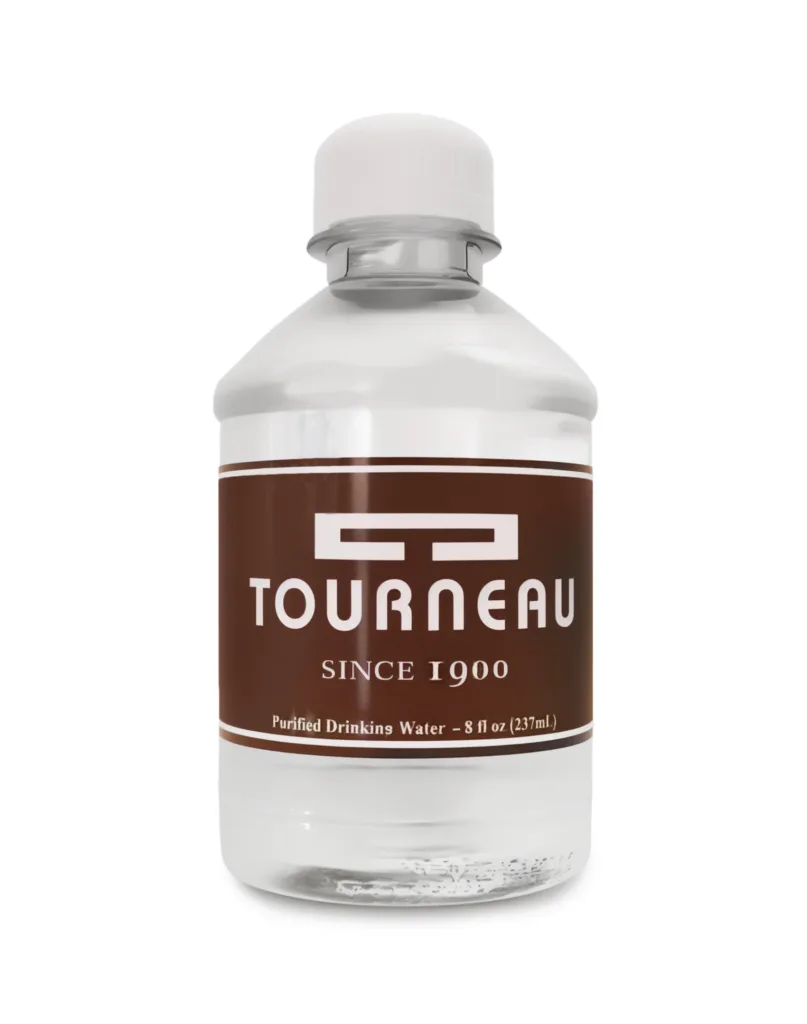 8 oz custom label bottled water for Tourneau Watch designed by Glacier Beverage