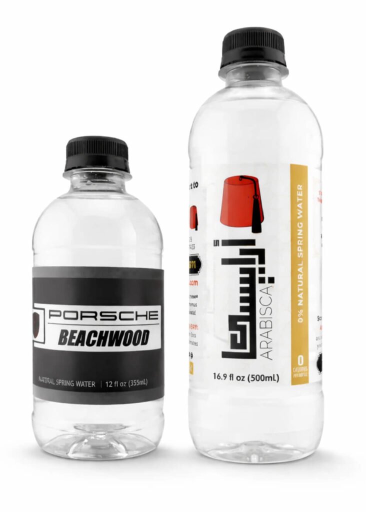 12 oz and 16.9 oz premium bullet water bottles by GlacierBeverage.com