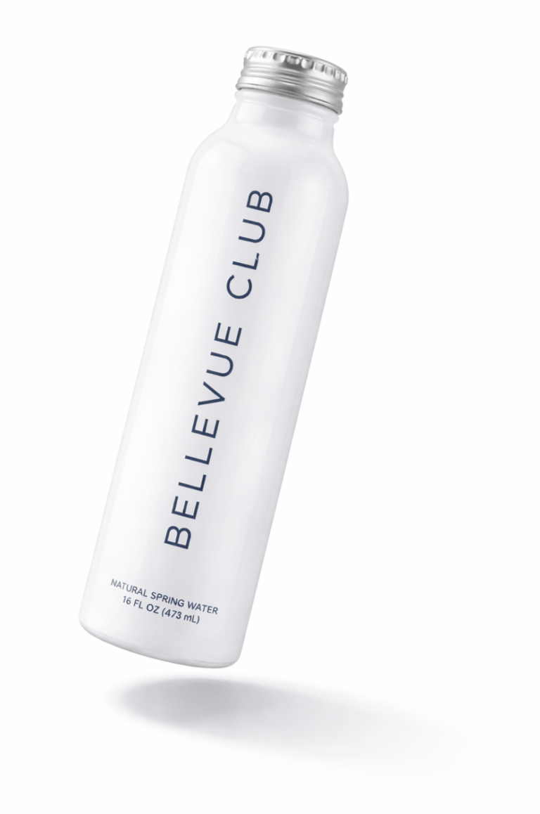 Sleek, modern 16 oz aluminum water bottle by GlacierBeverage.com